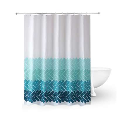 Modern High Quality Thicken Waterproof Heavy Weighted Machine Washable Fabric Bathroom Shower Curtain with Plastic Hooks