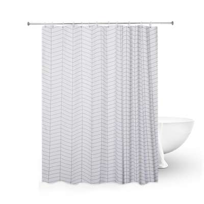 Hotel Quality Decorative Easy Care Reinforced Buttonholes Durable Waterproof Home Bathroom Fabric Shower Curtain