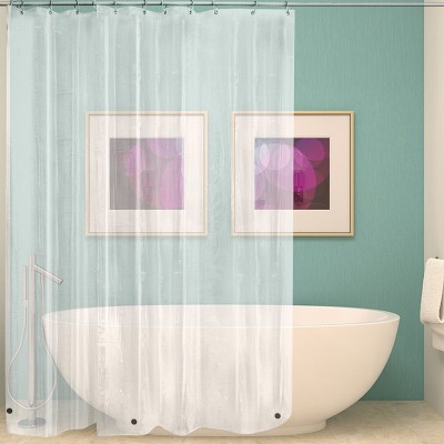 Amazon Hot selling Transparent Clear Anti Mildew PVC Waterproof Plastic Shower Curtains Liner For Bathroom