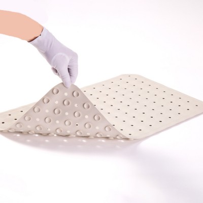 36x58CM Original Rubber Super Anti Slip Machine Washable Anti-Bacterial Safety Shower Bath Mat with Drain Hole for Hotel